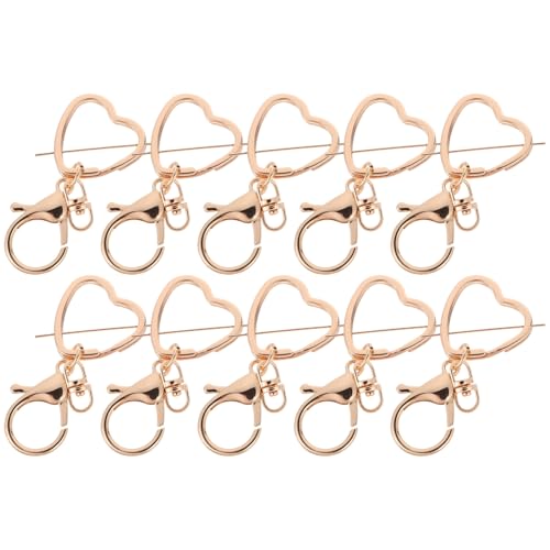 EXAOMBLE 10 Stücke Goldene Aufkleber Dekorative Kleine Schlüsselanhänger Schlüssel Ringe Metall Kreative Herz Schlüsselanhänger von EXAOMBLE