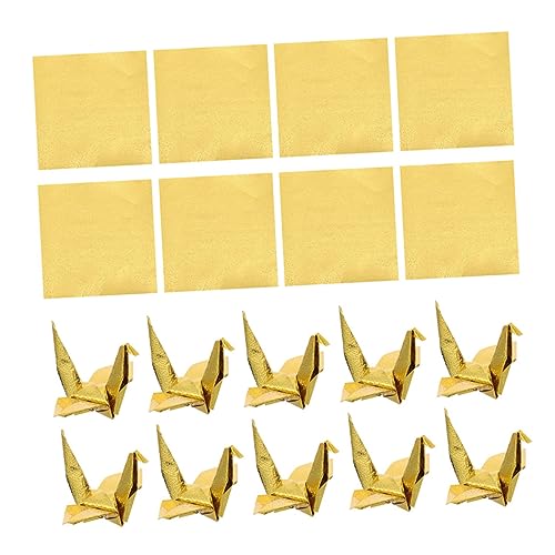 EXAOMBLE 100 Blatt Faltpapier Glänzendes Origami Papier Gold Quadratisches DIY Bastelpapier für Kreative Projekte und Erwachsenenhandwerk Dekoration und Scrapbooking von EXAOMBLE