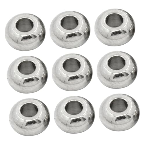 EXAOMBLE 100 Stück Edelstahl Perlen Rund Glatt Silberfarbene Spacer Beads für Schmuckherstellung DIY Armband Halskette Zubehör EXAOMBLE 100 Stück Edelstahl Perlen Rund Glatt Silberfarbene Spacer Beads für Schmuckherstellung DIY Armband Halskette Zubehör von EXAOMBLE
