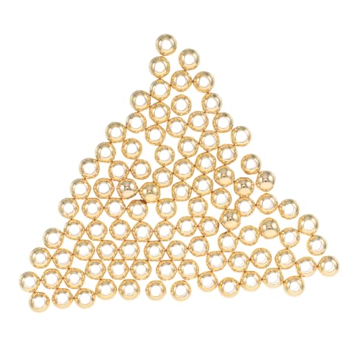 EXAOMBLE 100 Stück Kupfer-abstandshalterperlen: 2 Mm Runde Lose Perlen – Diy-schmuck, Ohrringe, Bastelzubehör Für Armbänder Und Halsketten von EXAOMBLE