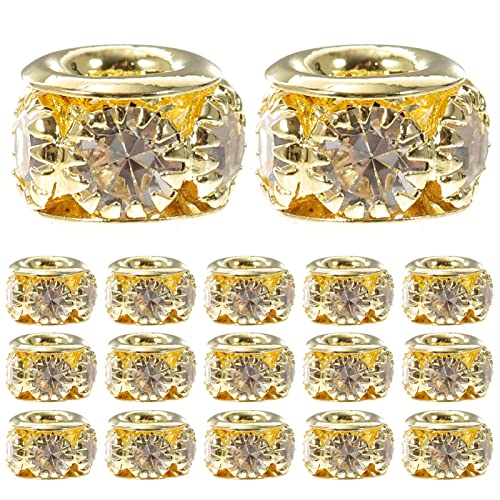 EXAOMBLE 100 Stück Rondelle Spacer Beads Legierung mit Strass für DIY Armbänder und Hochwertige Perlen für Schmuckherstellung und Bastelbedarf EXAOMBLE 100 Stück Rondelle Spacer Beads Legierung mit Strass für DIY Armbänder und Hochwertige Perlen für Schmuckherstellung und Bastelbedarf von EXAOMBLE