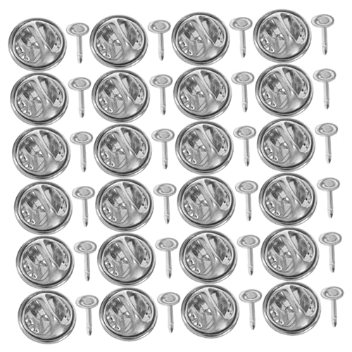EXAOMBLE 100 Stück Schmetterlingshutschnalle DIY -Stifte Pin-Sicherheitsrücken Butterfly-Schnallenstifte Abzeichen-Schmetterlings-Clutch-Pins Brosche mit Sicherheitsverschluss Kupfer Silver von EXAOMBLE