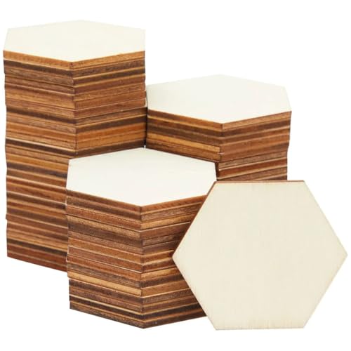 EXAOMBLE 100 Stück Unlackierte Sechseckige Holzscheiben DIY Holzstücke für Bastelprojekte für Malen und Dekoration Durchmesser Dicke EXAOMBLE 100 Stück Unlackierte Sechseckige Holzscheiben DIY Holzstücke für Bastelprojekte für Malen und Dekoration Durchmesser Dicke von EXAOMBLE