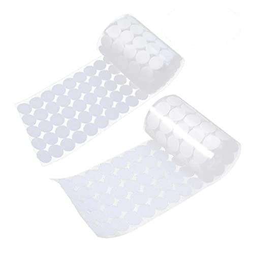 EXAOMBLE 1000Stücke Klettpunkte Selbstklebend Durchmesser Runde Rückseite Hochwertige Klettband Pads für Handwerk DIY und Bastelprojekte Wasserfest und Stark Klebend von EXAOMBLE