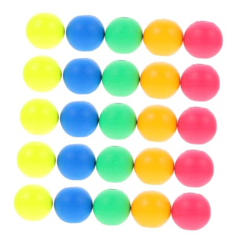 EXAOMBLE 100Stücke Bunte Holzperlen DIY Bastelmaterial für Girlanden und Ketten Glatte Oberfläche für Handwerk und Heimdekoration Gelbe Grüne Blaue von EXAOMBLE