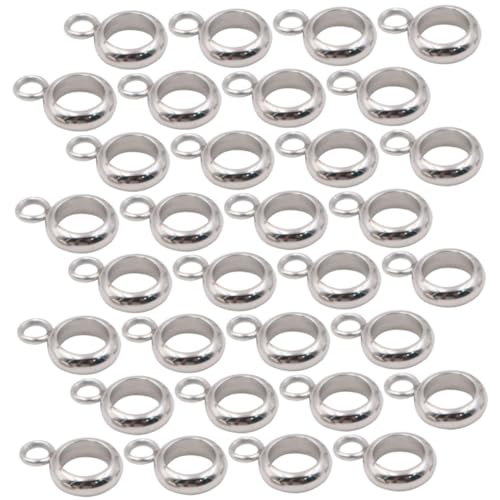 EXAOMBLE 100Stücke Edelstahlring Kautionperlen Abstandshalter für Schmuck DIY Hochwertige Charmhalter für Armbänder und Rostfrei und Langlebig von EXAOMBLE