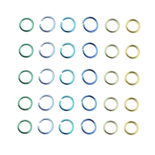 EXAOMBLE 1080 Stück Aluminium Sprungringe Mix Farben Offene Verbinder für Schmuckherstellung DIY Anhänger Ringe Verbindungselemente Handwerk Zubehör von EXAOMBLE