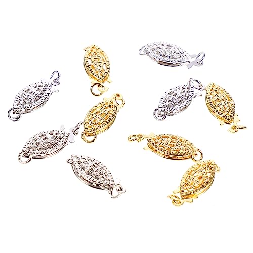 EXAOMBLE 10Stücke Schmuckverschluss Haken für Armbänder Langlebige Glänzende Oberfläche für DIY Schmuckherstellung Weiße und Goldene Clips EXAOMBLE 10Stücke Schmuckverschluss Haken für Armbänder Langlebige Glänzende Oberfläche für DIY Schmuckherstellung Weiße und Goldene Clips von EXAOMBLE