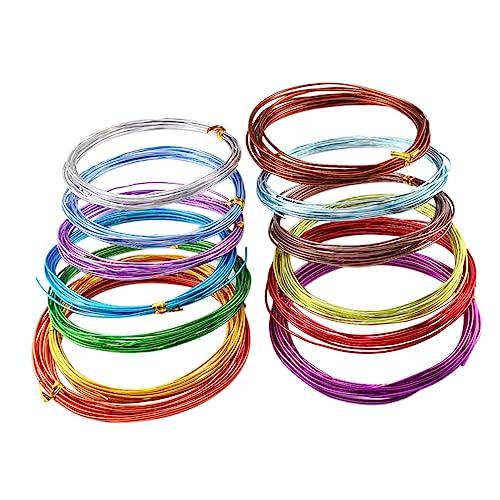 EXAOMBLE 12Rollen Biegsamer Aluminium Schmuckdraht Mischfarben pro für DIY Armbänder und Kreative Bastelprojekte von EXAOMBLE