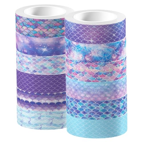 EXAOMBLE 12Rollen Dekoratives Washi Tape Transparentes Klebeband im Meerjungfrau Design Selbstklebend für Scrapbooking DIY Projekte Tagebuch und Geschenkverpackungen EXAOMBLE 12Rollen Dekoratives Washi Tape Transparentes Klebeband im Meerjungfrau Design Selbstklebend für Scrapbooking DIY Projekte Tagebuch und Geschenkverpackungen von EXAOMBLE