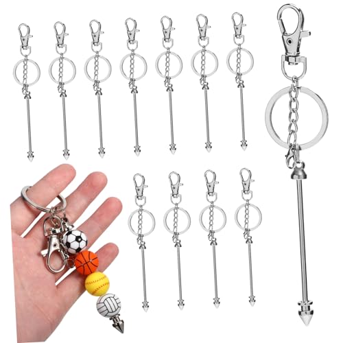 EXAOMBLE 12Stücke DIY Perlen Schlüsselanhänger mit Metallkarabiner Basteln Sie Einzigartige Anhänger und Taschenanhänger für Kreative und Dekorationen von EXAOMBLE