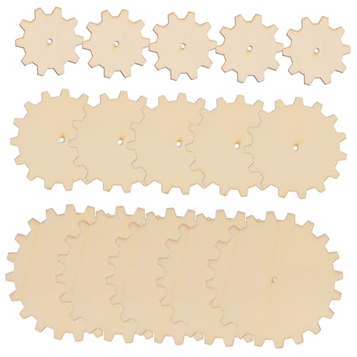 EXAOMBLE 15 Stück Teiliges Holzgetriebe Bastelbedarf für Unlackierte Holzstücke zum Malen und Basteln Kreative Raumdekoration und Diy Projekte von EXAOMBLE