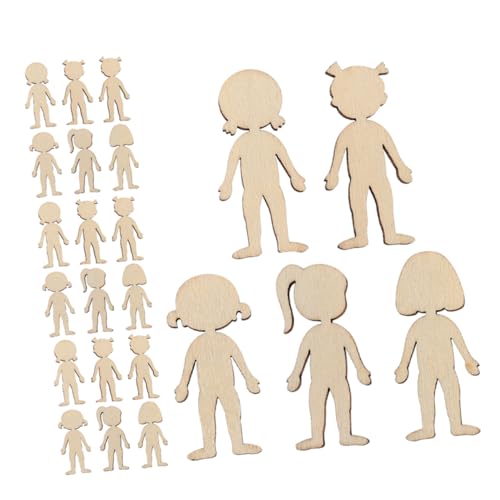EXAOMBLE 150 Stück Unlackierte Holzfiguren für Diy Kindergarten Bastelprojekte Kreative Dekorationen Kognitiven Entwicklung und Künstlerischen Fähigkeiten von EXAOMBLE