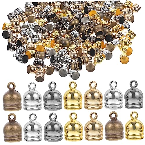 EXAOMBLE 150Stücke Quasten Endkappen für Schmuck Metallstopper für Armbänder Ohrringe DIY Zubehör für Kreative Projekte und Langlebige Designs von EXAOMBLE
