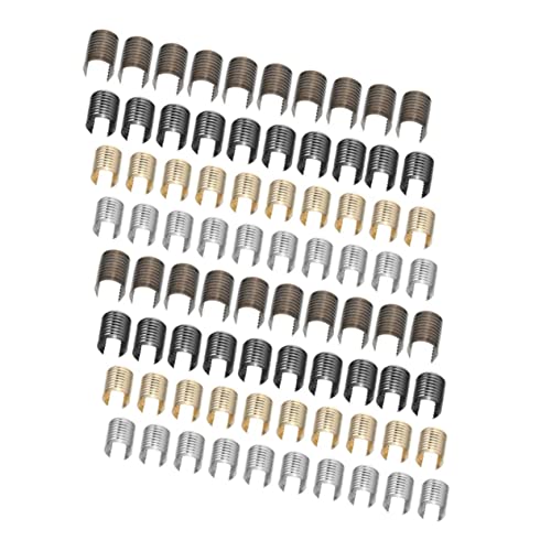 EXAOMBLE 160 Stück Teiliges Lederseil Klammern für DIY Schmuck Zylindrische Quetschperlen Gold Silber Gunmetal und Antikbronze für Quasten und Taschenverzierungen EXAOMBLE 160 Stück Teiliges Lederseil Klammern für DIY Schmuck Zylindrische Quetschperlen Gold Silber Gunmetal und Antikbronze für Quasten und Taschenverzierungen von EXAOMBLE