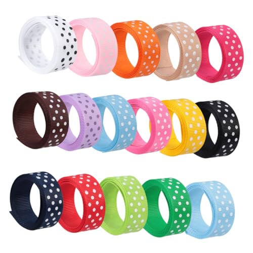 EXAOMBLE 16Stücke Polyester Grosgrain Band mit Punkten DIY Haarschmuck Geschenkverpackung Dekoration für Feste und Feiern Vielseitige Verwendung mit Feiner Textur und Eleganten EXAOMBLE 16Stücke Polyester Grosgrain Band mit Punkten DIY Haarschmuck Geschenkverpackung Dekoration für Feste und Feiern Vielseitige Verwendung mit Feiner Textur und Eleganten von EXAOMBLE