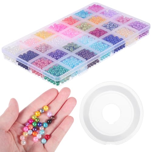 EXAOMBLE 1960Stücke Bunte Kunstperlen mit Elastischem Band DIY Bastelset für Schmuckherstellung für Armbänder und Kreative Projekte EXAOMBLE 1960Stücke Bunte Kunstperlen mit Elastischem Band DIY Bastelset für Schmuckherstellung für Armbänder und Kreative Projekte von EXAOMBLE