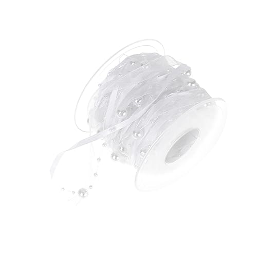 EXAOMBLE 1Rolle Dekoratives Perlenband für Hochzeitsfeiern Weiß für Blumensträuße DIY Partys und Geschenkverpackungen Hochwertiges Langlebiges Piyester EXAOMBLE 1Rolle Dekoratives Perlenband für Hochzeitsfeiern Weiß für Blumensträuße DIY Partys und Geschenkverpackungen Hochwertiges Langlebiges Piyester von EXAOMBLE
