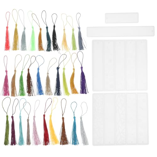 EXAOMBLE 1Satz Silikon Lesezeichen Formen Set mit Silikonformen und Quasten für DIY Epoxidharz Bastelprojekte Kreative und Schöne Lesezeichen für Designs EXAOMBLE 1Satz Silikon Lesezeichen Formen Set mit Silikonformen und Quasten für DIY Epoxidharz Bastelprojekte Kreative und Schöne Lesezeichen für Designs von EXAOMBLE