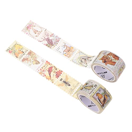 EXAOMBLE 2 Rollen Vintage Washi Tape Dekorative Klebebänder für DIY Handwerk Geeignet für Notizbuch Scrapbooking Kalender und Mehr für Kreative von EXAOMBLE