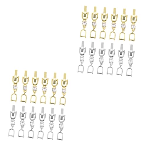 EXAOMBLE 2 Sätze Erweiterter Kettenschmuck Extender Kettenverlängerungen Verlängerungskette Für Armbandverschlüsse Verlängern Armbandverlängerung Kettenverschluss Strasssteine 12 Stücke * 2 von EXAOMBLE