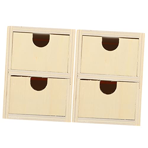 EXAOMBLE 2 Stck Unlackierte Holzschubladen für DIY Kleine Schubladen Holz Lagig Blanko Design für Bastelprojekte Sicher und Langlebig von EXAOMBLE