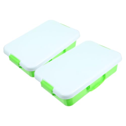 EXAOMBLE 2 Stück Tragbare Sandkiste Kind Sandkästen Tasche Mit Im Freien Drinnen Für Klein Groß Deckel Tragbarer Sandkasten Bausatz Fall Tablett Green Abs von EXAOMBLE