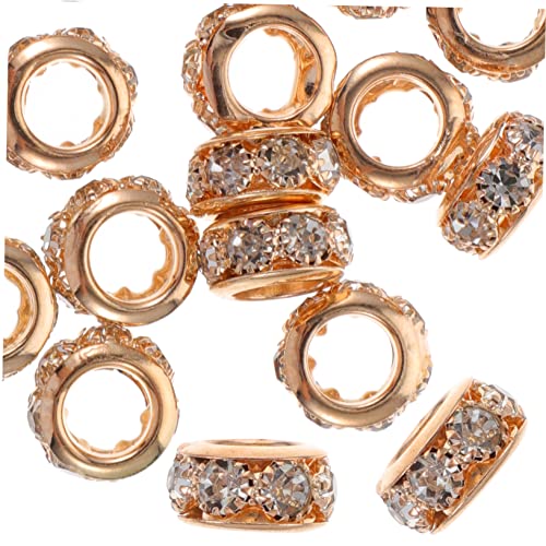 EXAOMBLE 20 Stück Strass Inlay Kupfer Rondelle Spacer Beads DIY Bastelperlen für Armbänder und Schmuckherstellung Große Langlebig und Leicht für Kreative Dekorationen von EXAOMBLE