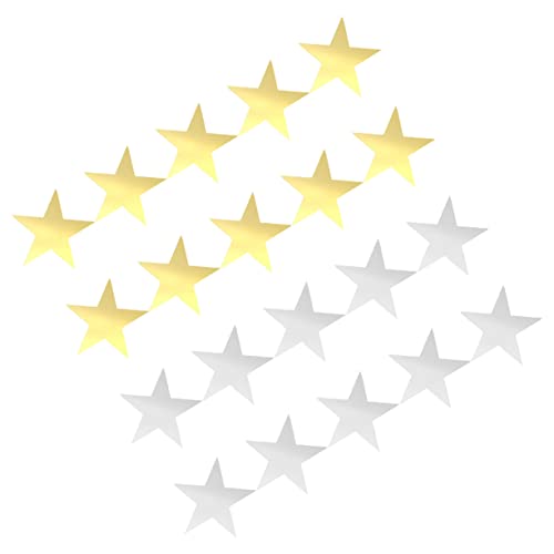 EXAOMBLE 20 Stück Teiliges Beidseitige Papier Dekorationen Gold und Silber Kreative Bastelmaterialien für Kindergarten Scrapbooking und Party Wandgestaltung Einfache Anbringung Glatten von EXAOMBLE