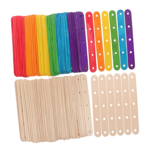 EXAOMBLE 200 Stück Regenbogen Holzstäbchen mit Löchern für Bastelprojekte für Erwachsene Kreative Handarbeiten und Modellbau EXAOMBLE 200 Stück Regenbogen Holzstäbchen mit Löchern für Bastelprojekte für Erwachsene Kreative Handarbeiten und Modellbau von EXAOMBLE