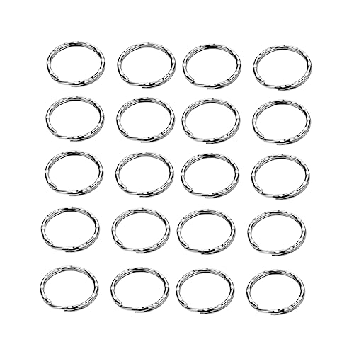 EXAOMBLE 200Stücke Metall Schlüsselring Split Ringe DIY Schlüsselanhänger Zubehör und Erosionsbeständig für Schlüsselprojekte von EXAOMBLE