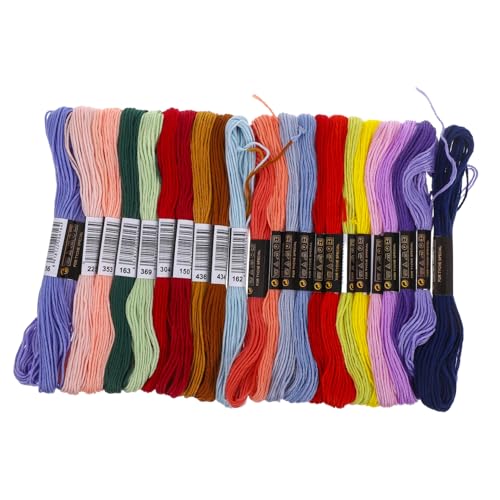 EXAOMBLE 24Stücke Teiliges Stickgarn Set Baumwollfäden für DIY Handwerksprojekte Armbänder Kreuzstich Häkeln Vielfältige Farben für Kreative Anwendungen EXAOMBLE 24Stücke Teiliges Stickgarn Set Baumwollfäden für DIY Handwerksprojekte Armbänder Kreuzstich Häkeln Vielfältige Farben für Kreative Anwendungen von EXAOMBLE