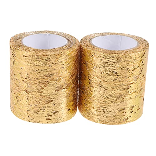 EXAOMBLE 2Rollen Gold Mesh Tüllband für DIY Crafts Geschenkverpackung und Dekorationen Hochzeiten Partys und Kunsthandwerk Gold von EXAOMBLE