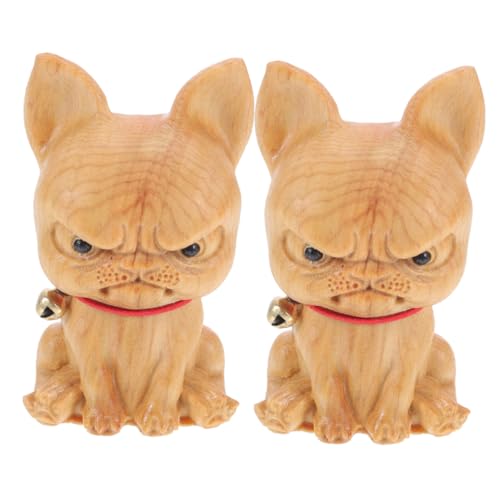 EXAOMBLE 2stücke Bulldog Statue Aus Holz Handgeschnitzt Süßes Tierornament Für Haustierliebhaber Dekorative Holzfigur Für Schreibtisch Und Wohnraum Einzigartiges Für Kunst Und EXAOMBLE 2stücke Bulldog Statue Aus Holz Handgeschnitzt Süßes Tierornament Für Haustierliebhaber Dekorative Holzfigur Für Schreibtisch Und Wohnraum Einzigartiges Für Kunst Und von EXAOMBLE