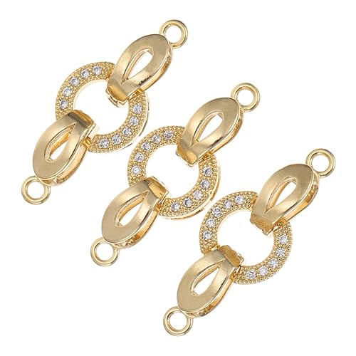 EXAOMBLE 3 Stück DIY Schmuckverschluss Zirkonia für Armbänder und Praktische Verbindungselemente für Schmuckherstellung für Kreative Bastelprojekte von EXAOMBLE