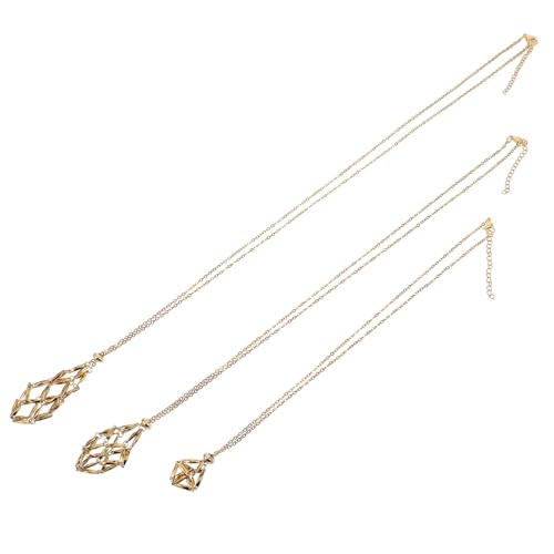 EXAOMBLE 3 Teiliger Kristallsteinhalter Halskette Leerer Steinhalter Anhängerkette Mit Edelstahlkäfig Für DIY Schmuckhandwerk EXAOMBLE 3 Teiliger Kristallsteinhalter Halskette Leerer Steinhalter Anhängerkette Mit Edelstahlkäfig Für DIY Schmuckhandwerk von EXAOMBLE