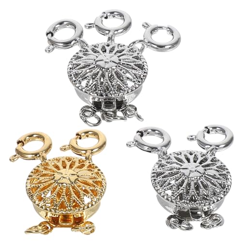 EXAOMBLE 3-teiliger Kettenverbinder-trenner: Mehrere Halsketten-entwirrverschlüsse Für Stapelbaren Schmuck – Kupferschmuck-staplerschnalle Für Frauen von EXAOMBLE