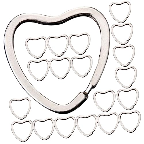 EXAOMBLE 30 Stück DIY Herz Schlüsselringe Teiliges Handgefertigte Schlüsselanhänger Metallschlüsselringe für Schmuckherstellung und Dekoration Langlebig und Vielseitig für Schlüssel und von EXAOMBLE