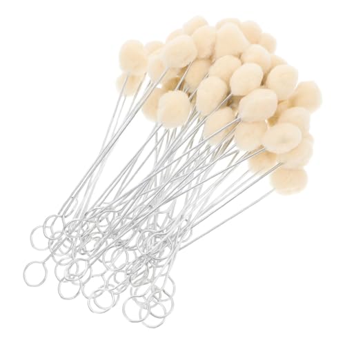EXAOMBLE 30 Stück Wollknäuelbürste Wollkleckser Kugelpinsel Schuhglanzbürste Schuhbürsten Zum Reinigen Wollpinsel Schuhputzset Färbewerkzeuge Lederwerkzeuge Pinsel- Beige Wolle von EXAOMBLE