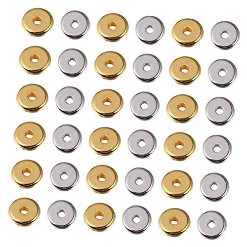EXAOMBLE 300Stücke Armbandperlen Flache Perlen für Armbandherstellung Mischung und Silber DIY für Schmuckprojekte Sicher und Langlebig von EXAOMBLE