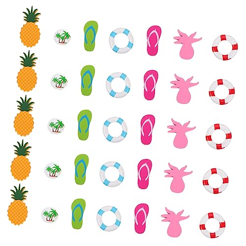 EXAOMBLE 35 Stück Diy Holzperlen für Hawaii Party Bastelperlen für Schmuckherstellung und Projekte für Familienaktivitäten und Dekoration von EXAOMBLE