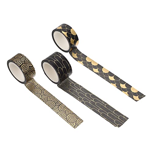 EXAOMBLE 3Rollen Washi Tape Goldfolie Dekoratives Klebeband für Scrapbooking DIY Handwerk Journaling für Projekte und von EXAOMBLE