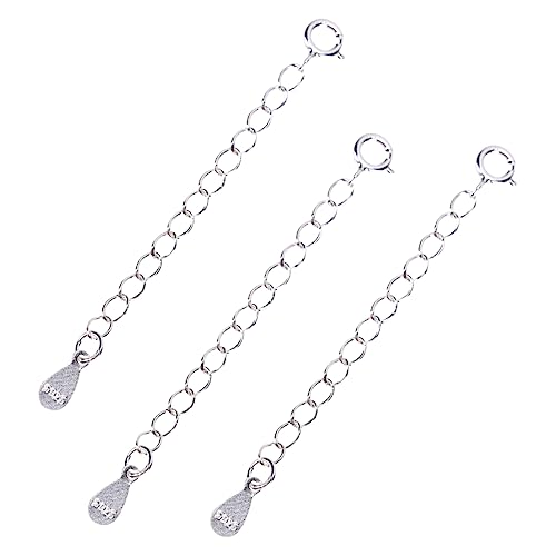 EXAOMBLE 3Stücke Silber Kettenverlängerung Verstellbare Schmuckzubehör für Armbänder und mit Karabiner und Wassertropfenanhänger für DIY Schmuckgestaltung EXAOMBLE 3Stücke Silber Kettenverlängerung Verstellbare Schmuckzubehör für Armbänder und mit Karabiner und Wassertropfenanhänger für DIY Schmuckgestaltung von EXAOMBLE