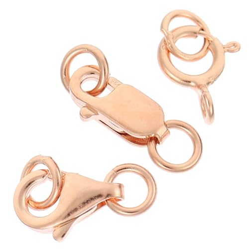 EXAOMBLE 3Stücke Teiliges Hummerverschlüsse DIY Schmuckverschlüsse Roségold für Halsketten und Armbänder Langlebig und Rostfrei für Schmuckherstellung Verschiedene von EXAOMBLE