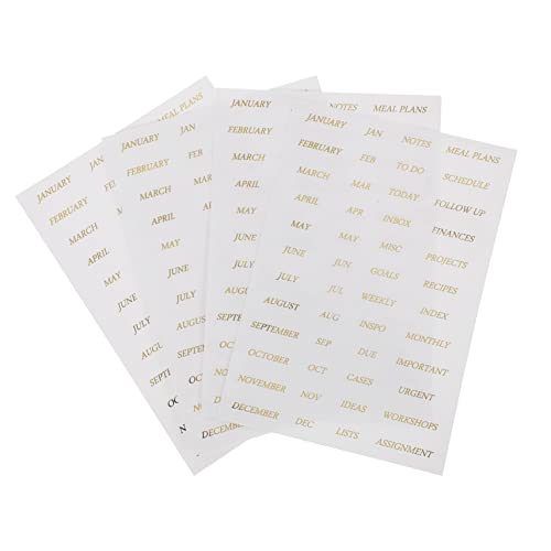 EXAOMBLE 4 Blätter Transparente Pet Aufkleber mit Goldenen Englischen Monatsphrasen DIY Scrapbook Sticker für Dekoration Kalender Karten und Tagebücher EXAOMBLE 4 Blätter Transparente Pet Aufkleber mit Goldenen Englischen Monatsphrasen DIY Scrapbook Sticker für Dekoration Kalender Karten und Tagebücher von EXAOMBLE