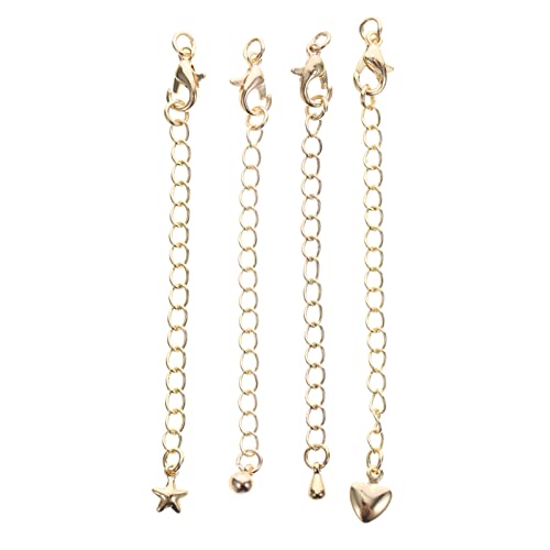 EXAOMBLE 4 Stück Gold Kettenverlängerungen für Armbänder und Fußketten DIY Schmuckzubehör Karabinerhaken Langlebig und Leicht Anzubringen EXAOMBLE 4 Stück Gold Kettenverlängerungen für Armbänder und Fußketten DIY Schmuckzubehör Karabinerhaken Langlebig und Leicht Anzubringen von EXAOMBLE