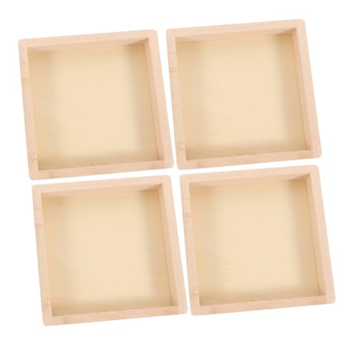 EXAOMBLE 4 Stück Holztablett Unvollendeten Holzservierplatten für Puzzle und Spielzeugaufbewahrung Quadratische Sortierschalen für Kreative Bastelprojekte EXAOMBLE 4 Stück Holztablett Unvollendeten Holzservierplatten für Puzzle und Spielzeugaufbewahrung Quadratische Sortierschalen für Kreative Bastelprojekte von EXAOMBLE