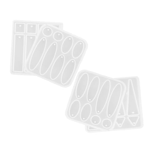 EXAOMBLE 4 Stück Ohrring Harzformen Silikon Schmuckgussformen Oval Rechteckig Dreieckig Geometrisch Anhänger Epoxidharz DIY Bastelarbeiten Schlüsselanhänger Anhänger von EXAOMBLE