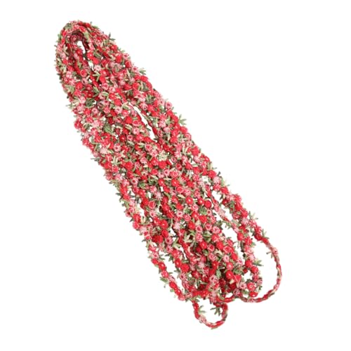 EXAOMBLE 4.5M Blumenband Dunkelrotes Spitzenband für Hochzeitsdekoration und DIY Bastelprojekte für Kissenbezüge und Nähideen von EXAOMBLE