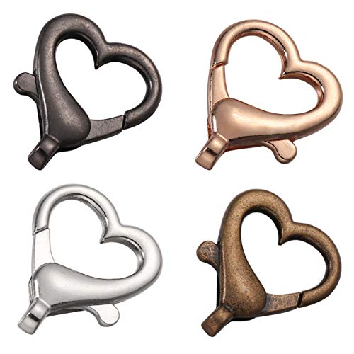 EXAOMBLE 40 Stück Teiliges Herzförmige Metallverschlüsse für DIY Taschen und Koffer Robuste und Leichte Schnallen Verschiedenen Farben für Anhänger und Schlüsselringe von EXAOMBLE